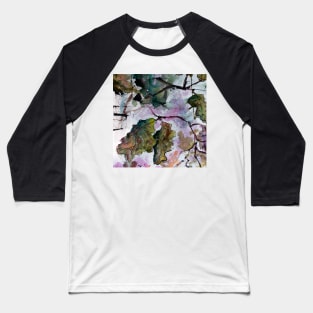 Oak Leaves Watercolor and Ink Art Baseball T-Shirt